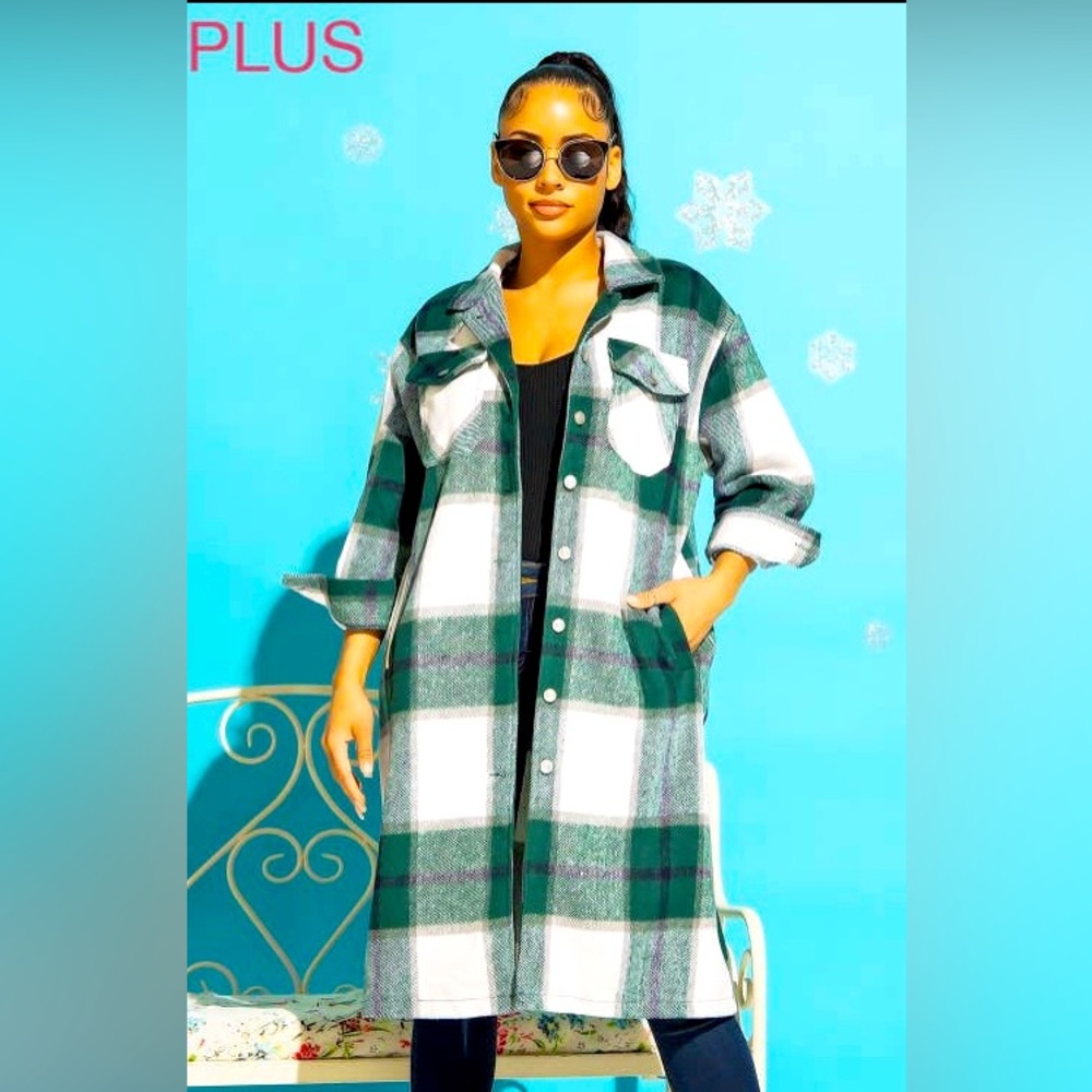 Maxi Plaid Flannel Shacket Jacket